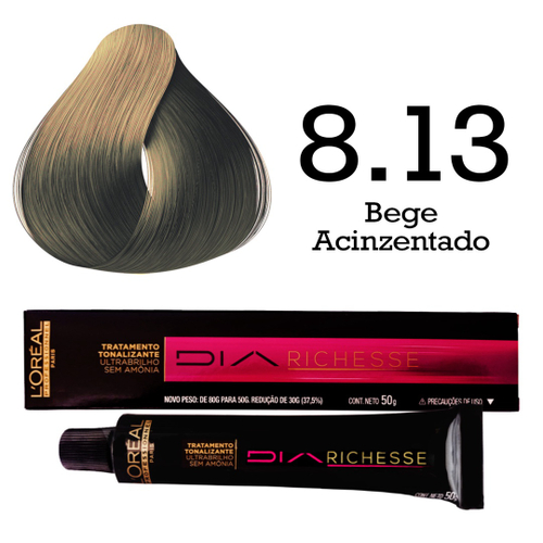 Tonalizante L'Oréal Professionnel Richesse Bege Acinzentado 8.13 - Lojas  Rede