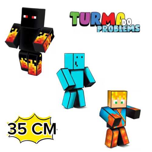 Kit 3 Bonecos Minecraft Problems Athos E Lopers 25 Cm