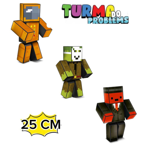 Boneco Problems + Zoom 25 cm Minecraft Algazarra Original