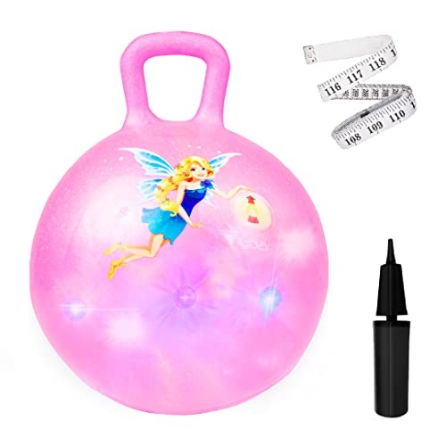 Flybar LED Hopper Ball Light Up Bouncy Ball with Handle Balance
