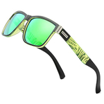 Dubery Vintage Óculos de Sol Polarizados para Homens Mulheres Retro Square Mirrored Lens Sun Glasses D518, Verde