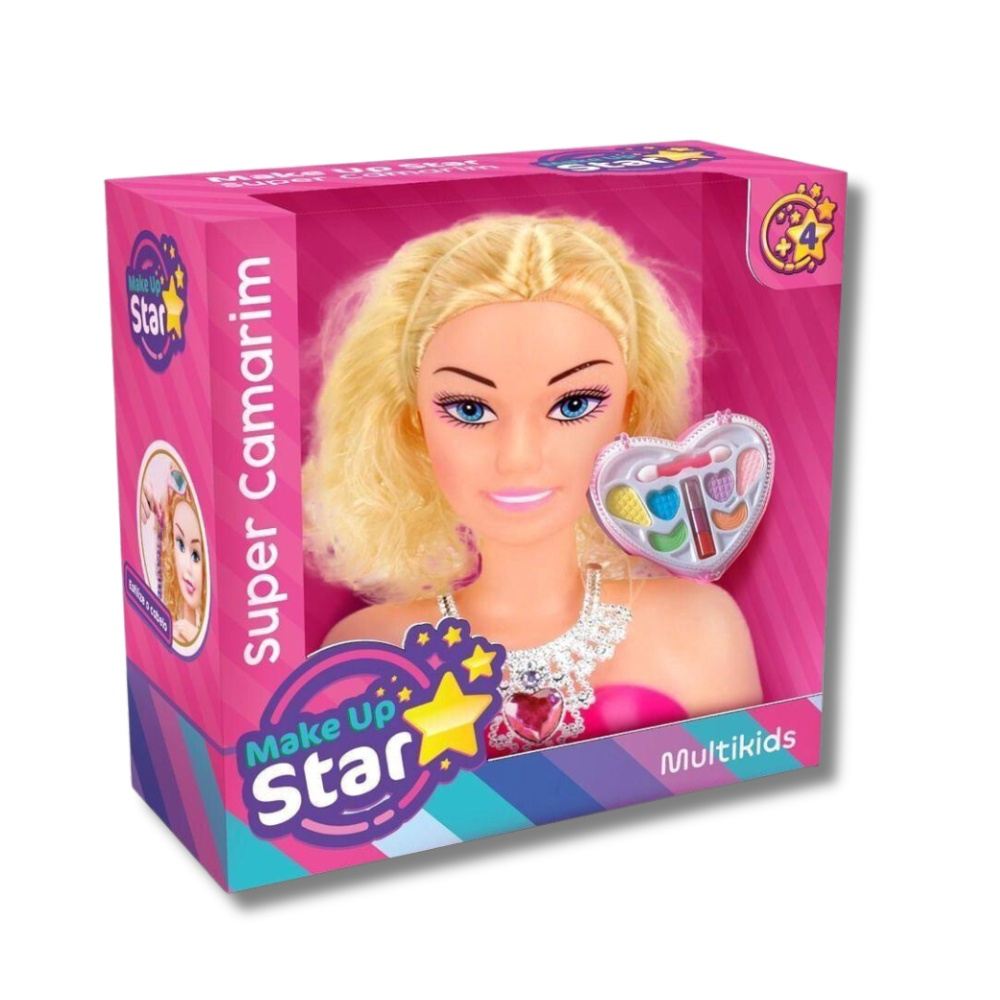 Boneca Make Up Star Loira Camarim para Pentear e Maquiar BR1503