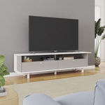 Rack para TV até 70 Polegadas 2 Portas Basculantes 1 Prateleira mdp 12mm Branco/Fendi