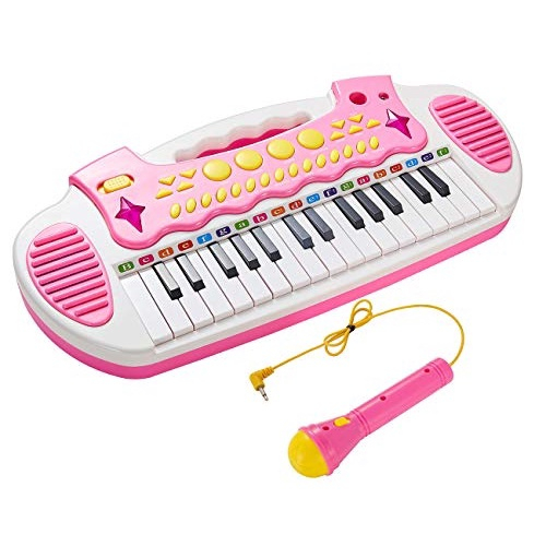 37 Chaves Crianças Piano Musical Piano Eletrônico Teclado Brinquedo  Instrumento Musical Brinquedo com Microfone para Meninos Meninas Mais de 3  Anos de