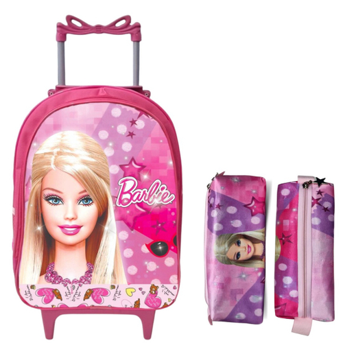 Kit Mochila Barbie Princesa Pop Star Rodinhas Tam G Sestini