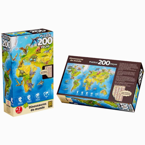 Puzzle 200 peças Batalha dos Dinossauros - Loja Grow