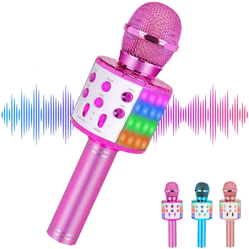 Presentes para meninas de 7 8 anos - Microfone de karaokê Bluetooth sem fio  com luzes led para crianças e adultos, brinquedos populares presente de  aniversário para meninas de 3 a 12