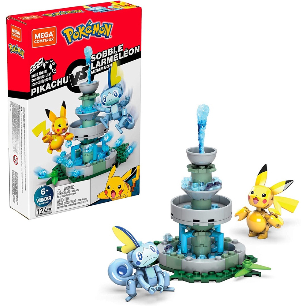 Conjunto de Construção MEGA Pokemon Pikachu, brinquedos de