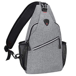 Mosiso Rope Sling Backpack (Até 13 polegadas), Multiuso Crossbody Chest One Shoulder Outdoor Travel Hiking Daypack, Cinzento
