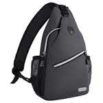 Mosiso Rope Sling Backpack (Até 13 polegadas), Multiuso Crossbody Chest One Shoulder Outdoor Travel Hiking Daypack, Espaço Cinzento