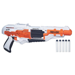 NERF Lança Dardos Elite Disrupter Vermelho Translúcido, com Tambor