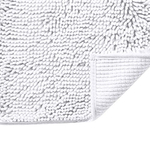 H. Versailtex Pure White Bath Mat Bathroom Rug Tapetes de Banho para Tapetes de Banho Antiderrapantes Tapetes de Banho Extra Grossos Chenille Tapete 17 x 24 Absorvente Desgrenhado Desgrenhado Lavável Seco Tapetes de Pelúcia Rápida para Banheiras