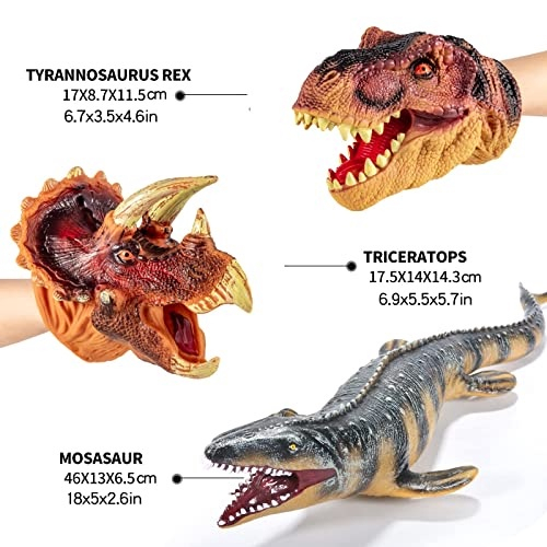 Gzsbaby Jumbo Dinosaur Toys 16-26 polegadas, brinquedos grandes de  dinossauro para crianças pequenas, conjunto de jogos de dinossauros macios  Pterodáctilo, T-Rex, Mosassauro, Espinossauro e 2 peças de fantoche de mão,  presente de