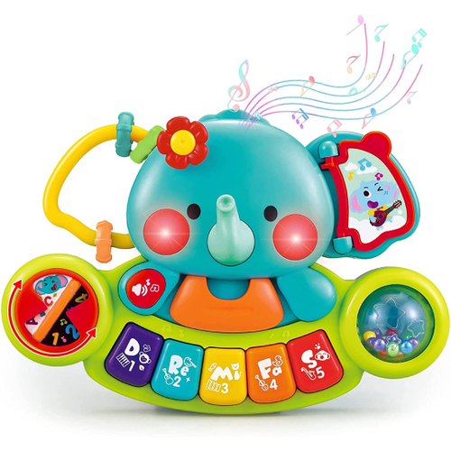 Histoye Baby Piano Brinquedos para 1 Ano de Idade Elefante Piano Teclado  Musical Aprendendo Brinquedos para bebê bebê 6 9 12 18 24 meses Iluminar