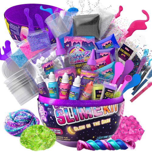 GirlZone Egg Surpresa Galaxy Slime Kit para Meninas, Mede 9,5