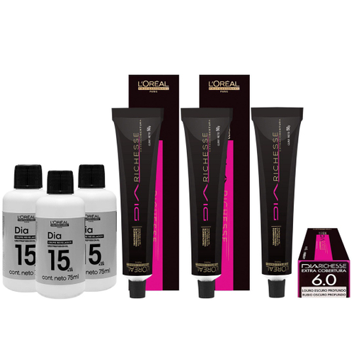 Loreal Kit Dia Richesse Tonalizante 8.0 Louro Claro Profundo 50g + Rev. 15v  em Promoção na Americanas