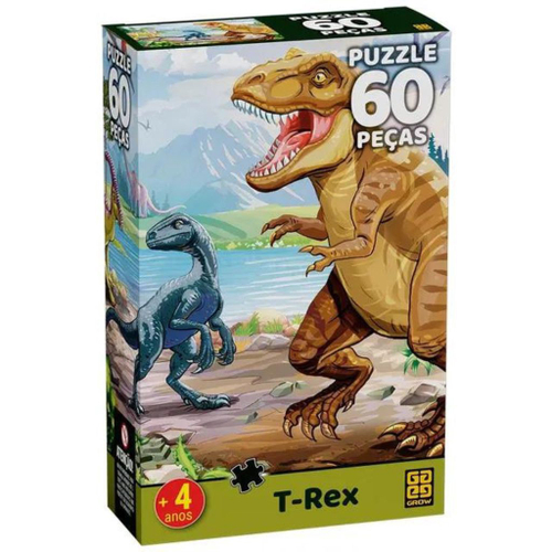 Brinquedo Pedagógico Madeira T-Rex 3D 51 Peças