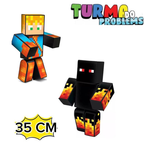 Boneco Minifigure Blocos De Montar Minecraft Skin Black - Mega