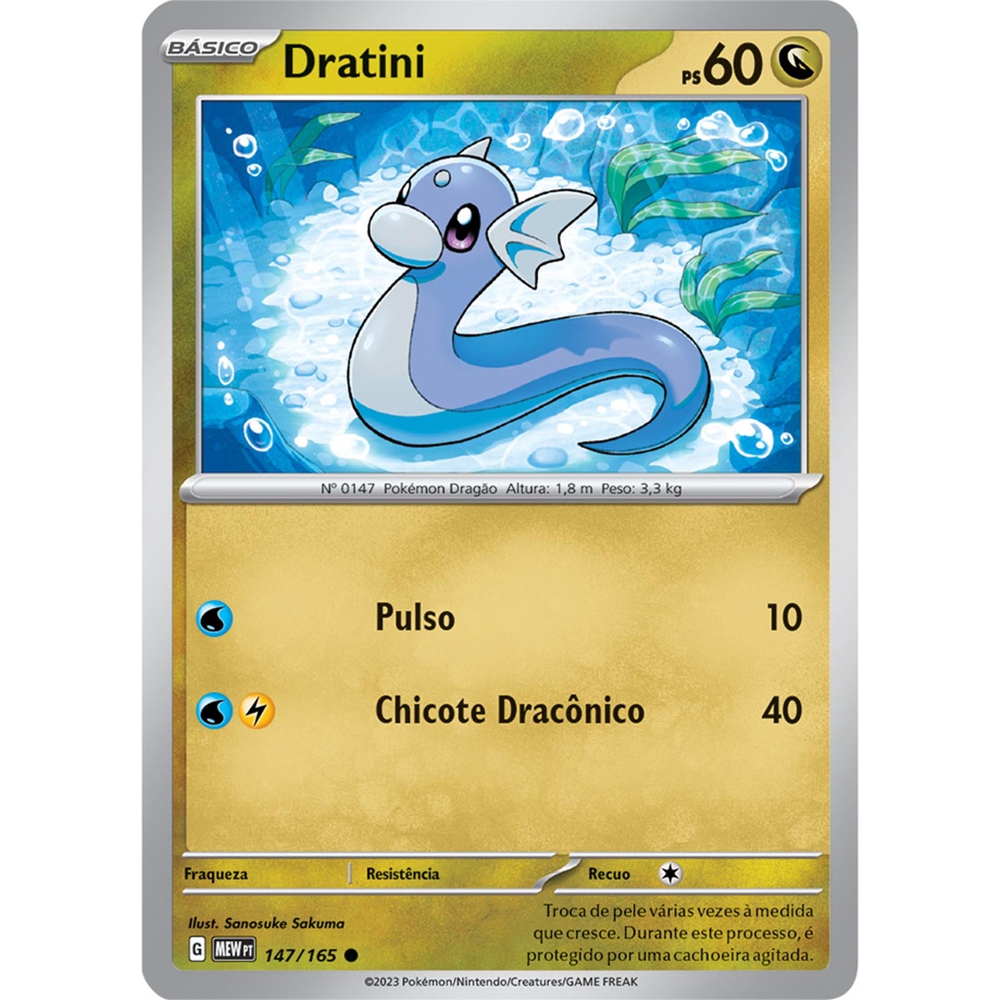 Carta Pokémon - Dratini 147/165 - 151 - Copag em Promoção na Americanas