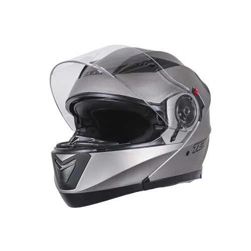 Capacete Moto Gladiator Texx V3 Escamoteável Robocop Chumbo em