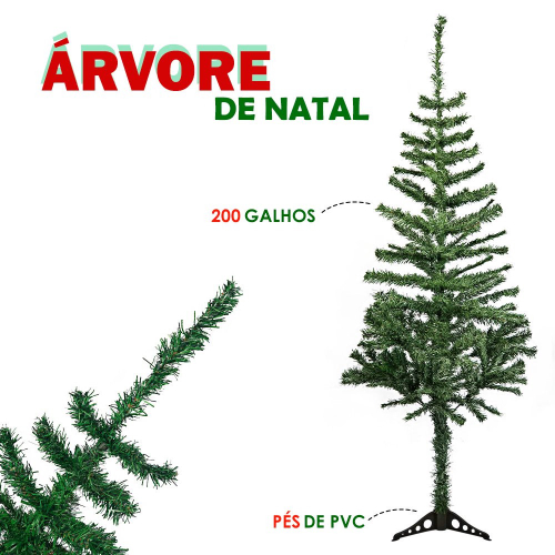 Arvore de natal decorada luxo 1,50M + kit de 45 enfeites vermelha E dourada  no Shoptime