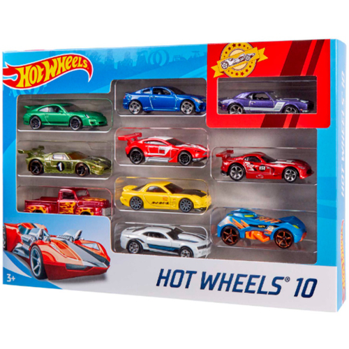 Caixa Com 10 Carrinhos Hot Wheels Sortidos - Mattel C/1 Raro