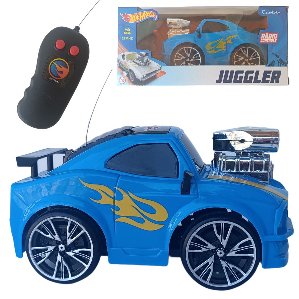 Carro De Controle Remoto Candide Hot Wheels Juggler - Azul