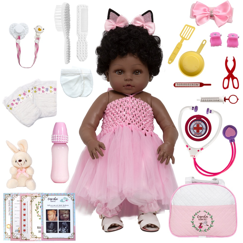 Boneca Bebê Reborn Menina Roupa de Coelhinha - Brastoy no Shoptime