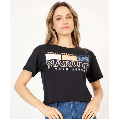 Blusa feminina básica cropped simbolo da nuvem naruto preto de algodao em  Promoção na Americanas