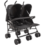 Carrinho de Bebe para Gemeos Kiddo Youme ii Guarda Chuva Preto