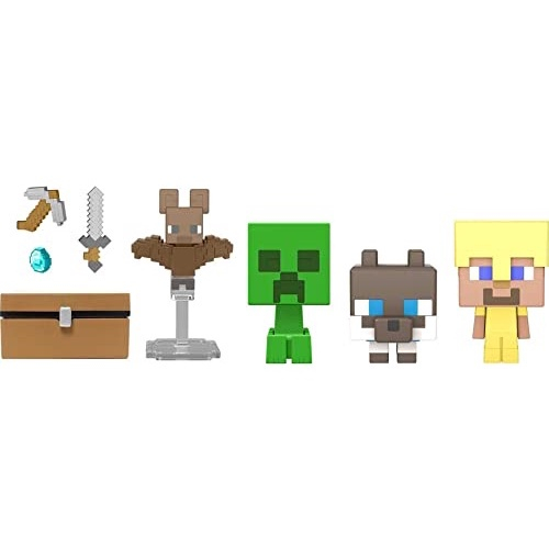 Minecraft Mob Head Minis Cave Explorers Pack com 2 Action Figures