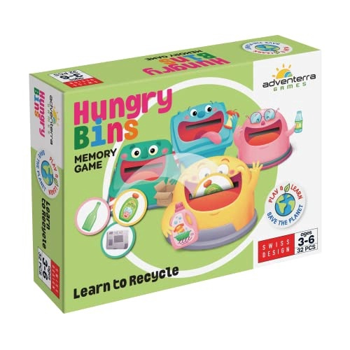 Adventerra Games - Hungry Bins Jogo de tabuleiro- Jogos Educativos