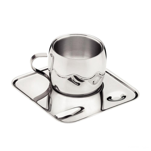 Conjunto de Xícaras Inox Tramontina para Chá e Capuccino