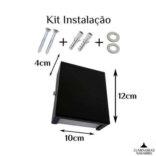 Kit 7 Arandela Box Cubo 2 Focos Parede Muro + Lâmp Led Mf112