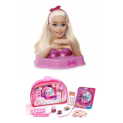 Kit beleza Fashion Teen Maquiagem Esmalte Barbie Bolsa Infantil