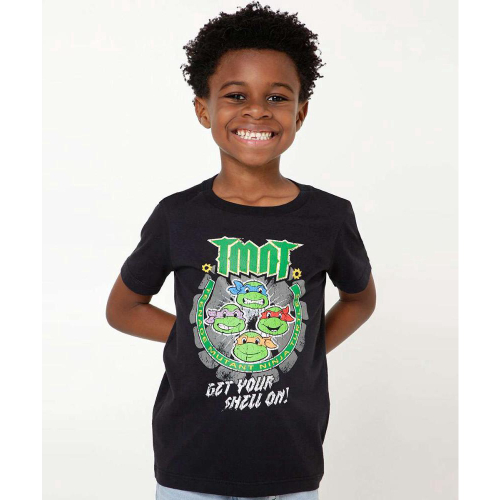 Camiseta Infantil Filme Tartarugas Ninja Leonardo Desenho