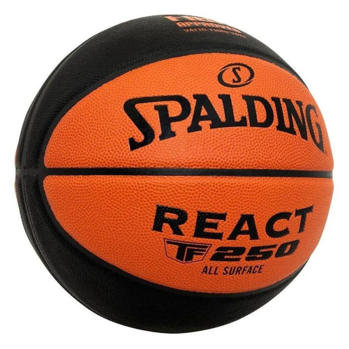 Bola Basquete Spalding REACT TF-250 FIBA - Laranja e Preto