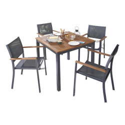 Conjunto 1 mesa e 4 cadeiras varanda externa 100% Aluminio cjmb409100  Relevance no Shoptime