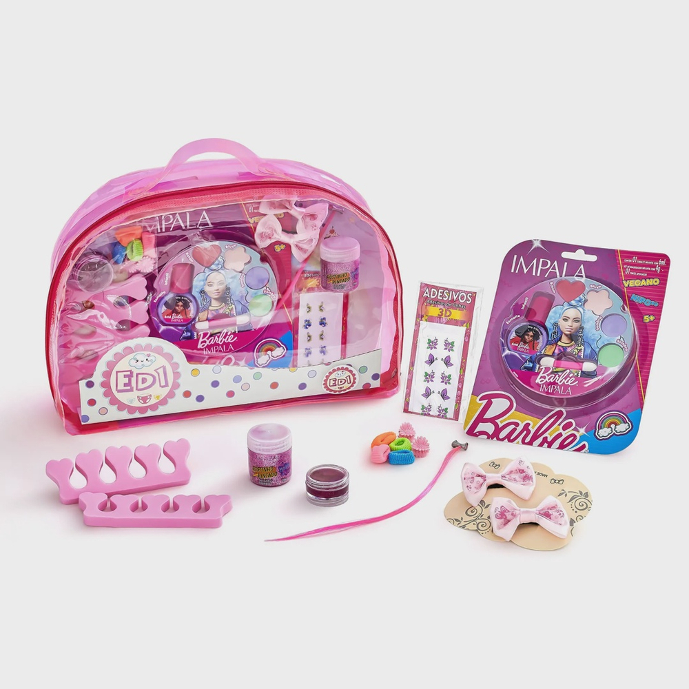 Kit Fashion Infantil Maquiagem Esmalte Barbie Laços Acessórios de Cabelo  Bolsa Rosa 1022 ED1 Brinquedos na Americanas Empresas