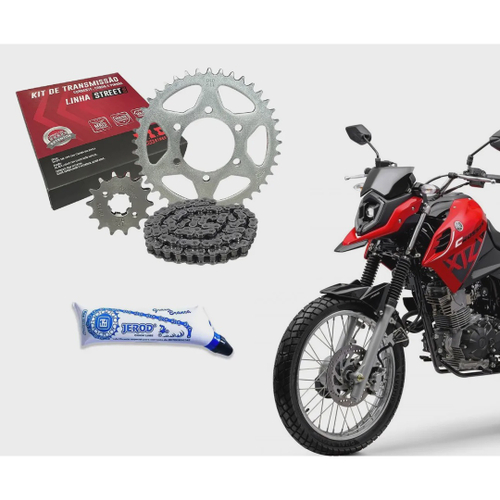 Kit Relação Coroa Pinhão Moto Yamaha Xtz 150 Crosser 14 a 18 Vaz