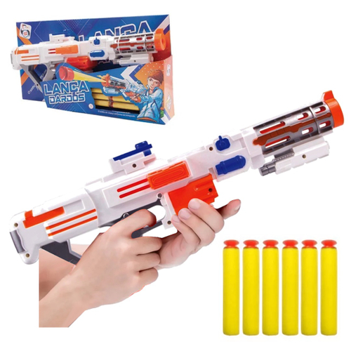 Metralhadora Pistola Brinquedo Tipo Nerf Luz Som Camuflada - R$ 59,99