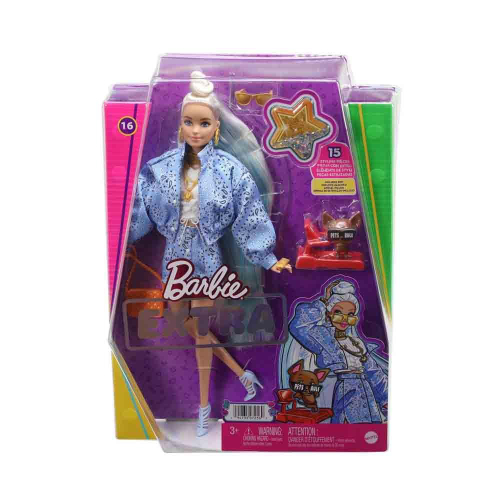 Boneca Barbie Extra Loira Mechas Azul Nº 16 Mattel Hhn08