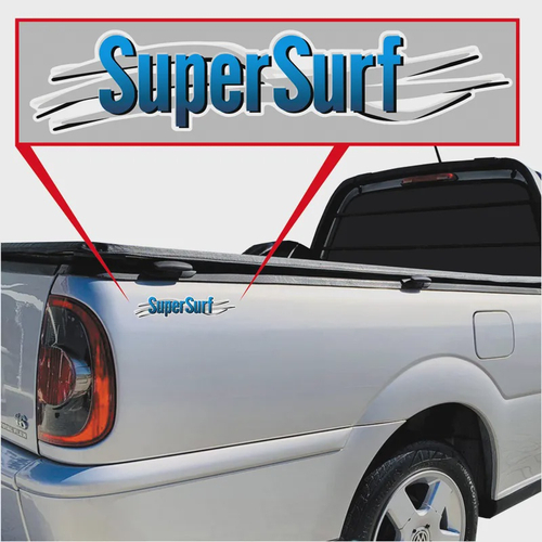 Kit Emblemas Super Surf 2003/2008 Cinza/Azul Saveiro Parati