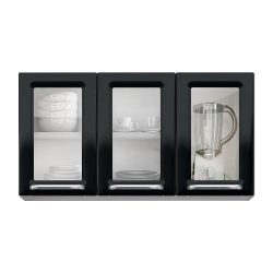 Armário Itatiaia Luce 105 3500001242, 3 Portas de Vidro, Preto Menor preço em Armário Itatiaia Luce 105 3500001242, 3 Portas de Vidro, Preto
