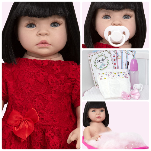 Boneca Reborn Baby Princesa Julia 100% Silicone + Acessórios