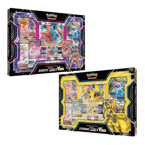 Pokemon tcg Box Deoxys ou Zeraora vmax e V-Astro Deck Copag em