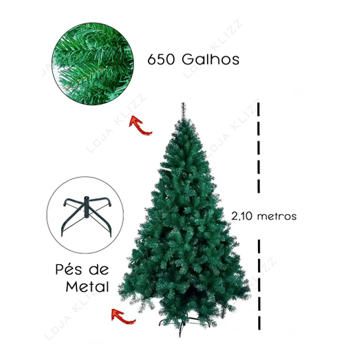 Árvore De Natal Grande 3 Metros Pinheiro Luxo 1500 Galhos