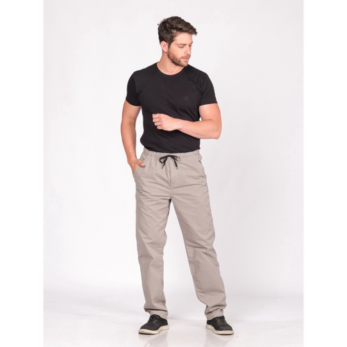 Calça sarja masculina com elastico fashion