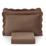Kit Colcha Casal Liso Bouti Cobre Leito 3 Peças Marrom