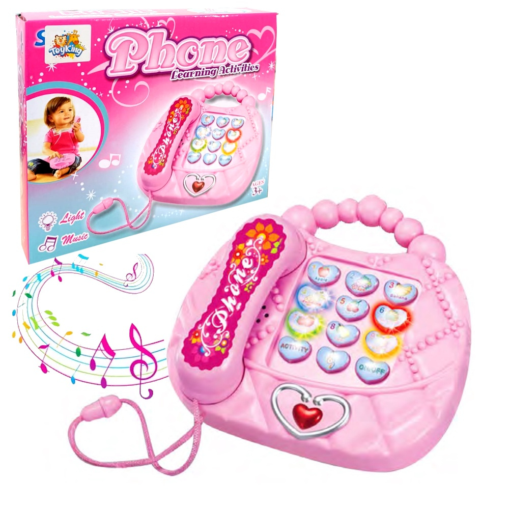 Brinquedo de telefone celular para bebês, telefone de brinquedo  multifuncional portátil educacional com música e luz para instruções de  inglês(686-9 Inglês tablet música telefone cor rosa) : :  Brinquedos e Jogos